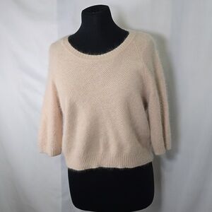 NWOT SAM EDELMAN Angora Wool Half Sleeve Crewneck Sweater